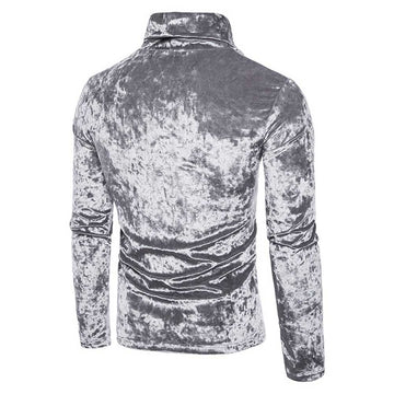 Sudadera de Color Puro Top de Chándal de Cuello Alto Cómodo de Terciopelo para Otoño Invierno para Adultos Masculino